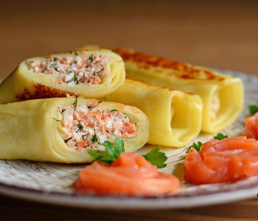 Блинчики с семгой и сыром